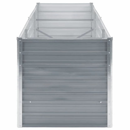 Garden Raised Bed Galvanised Steel 240x80x77 cm Grey