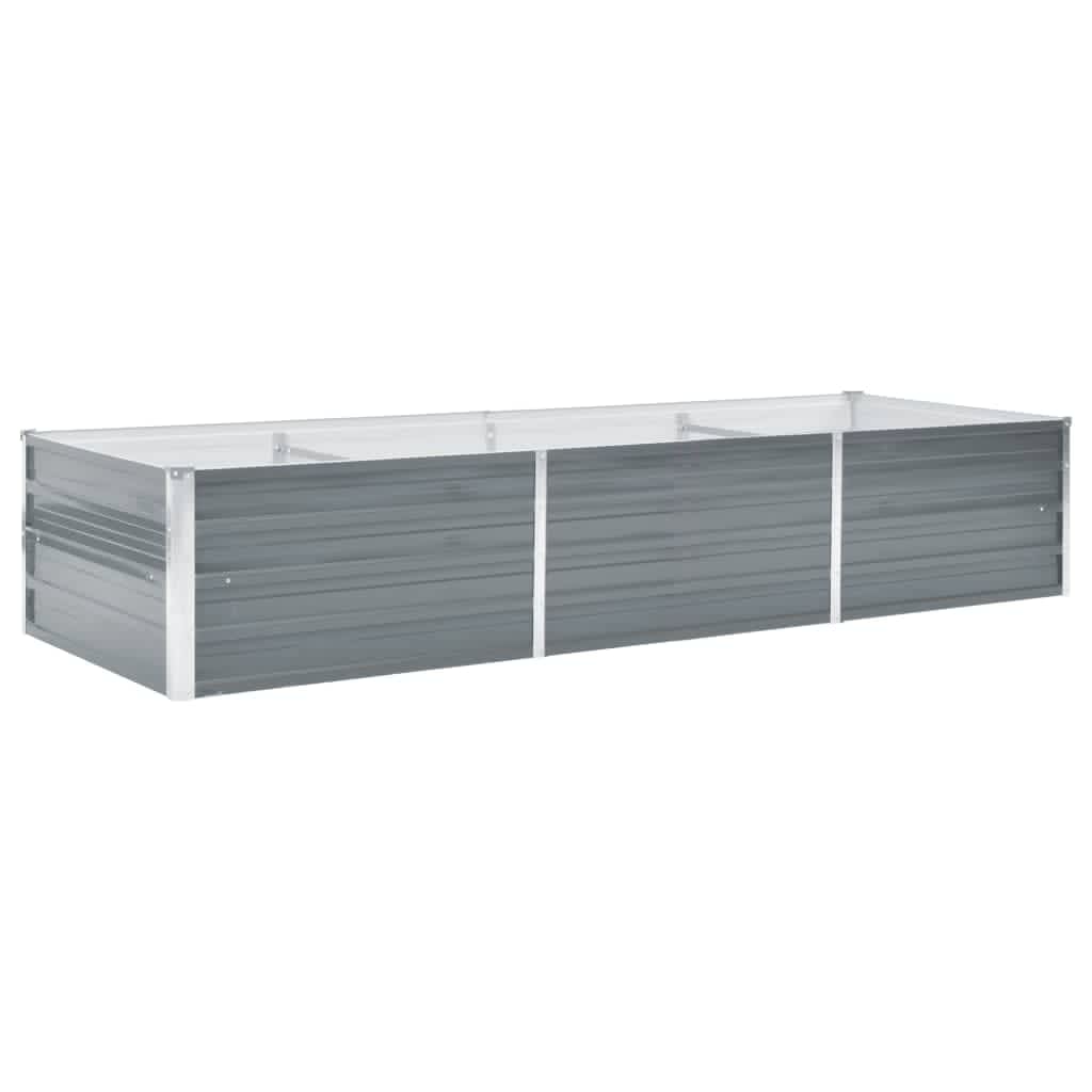 Garden Raised Bed Galvanised Steel 240x80x45 cm Grey