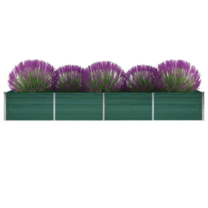 Garden Raised Bed Galvanised Steel 320x80x45 cm Green