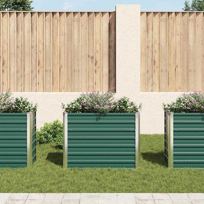 Garden Raised Bed Galvanised Steel 100x40x77 cm Green