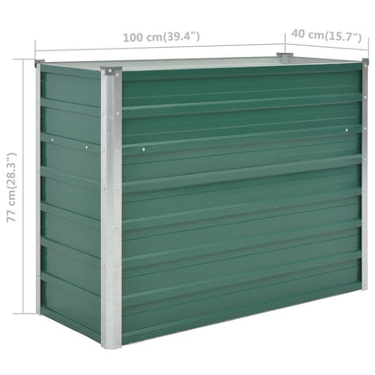 Garden Raised Bed Galvanised Steel 100x40x77 cm Green