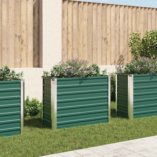 Garden Raised Bed Galvanised Steel 100x40x77 cm Green