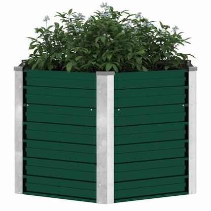 Garden Raised Bed Galvanised Steel 129x129x77 cm Green