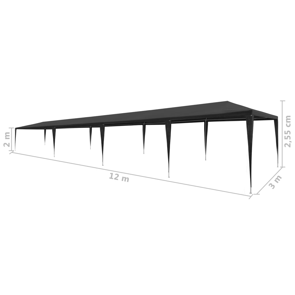 Party Tent 3x12 m PE Anthracite