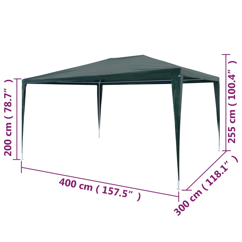 Party Tent 3x4 m PE Green