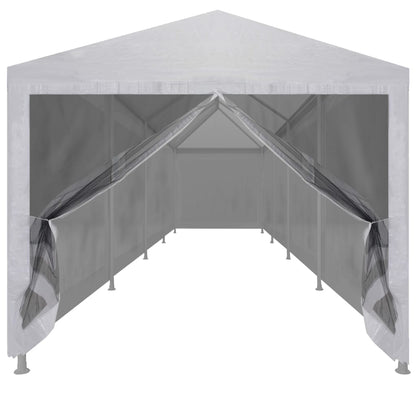 Party Tent with 10 Mesh Sidewalls 12x3 m