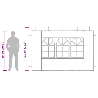 Partytent Sidewall 2 pcs with Window PE Blue