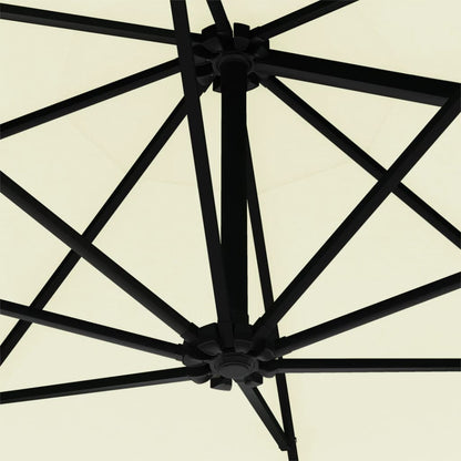 Wall-Mounted Parasol with Metal Pole 300 cm Sand