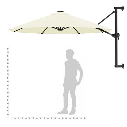 Wall-Mounted Parasol with Metal Pole 300 cm Sand