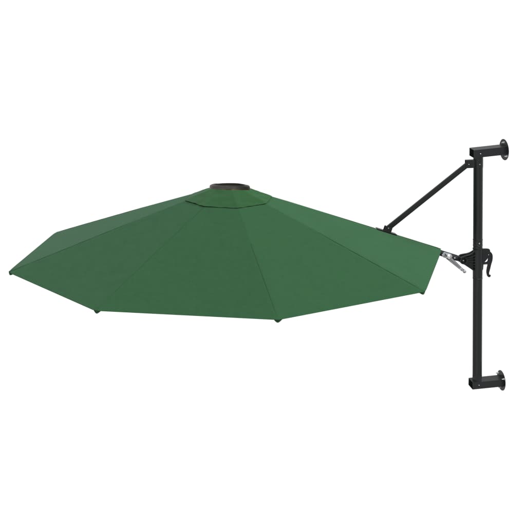 Wall-Mounted Garden Parasol with Metal Pole 300 cm Green