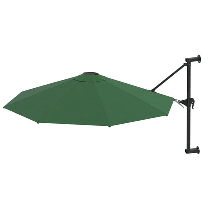 Wall-Mounted Garden Parasol with Metal Pole 300 cm Green