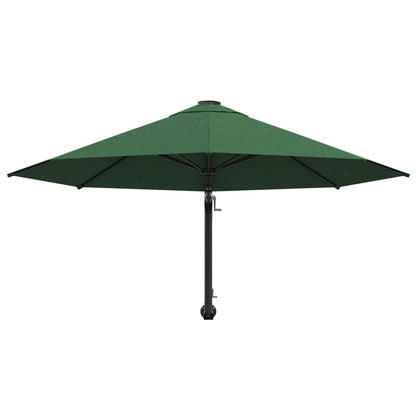 Wall-Mounted Garden Parasol with Metal Pole 300 cm Green