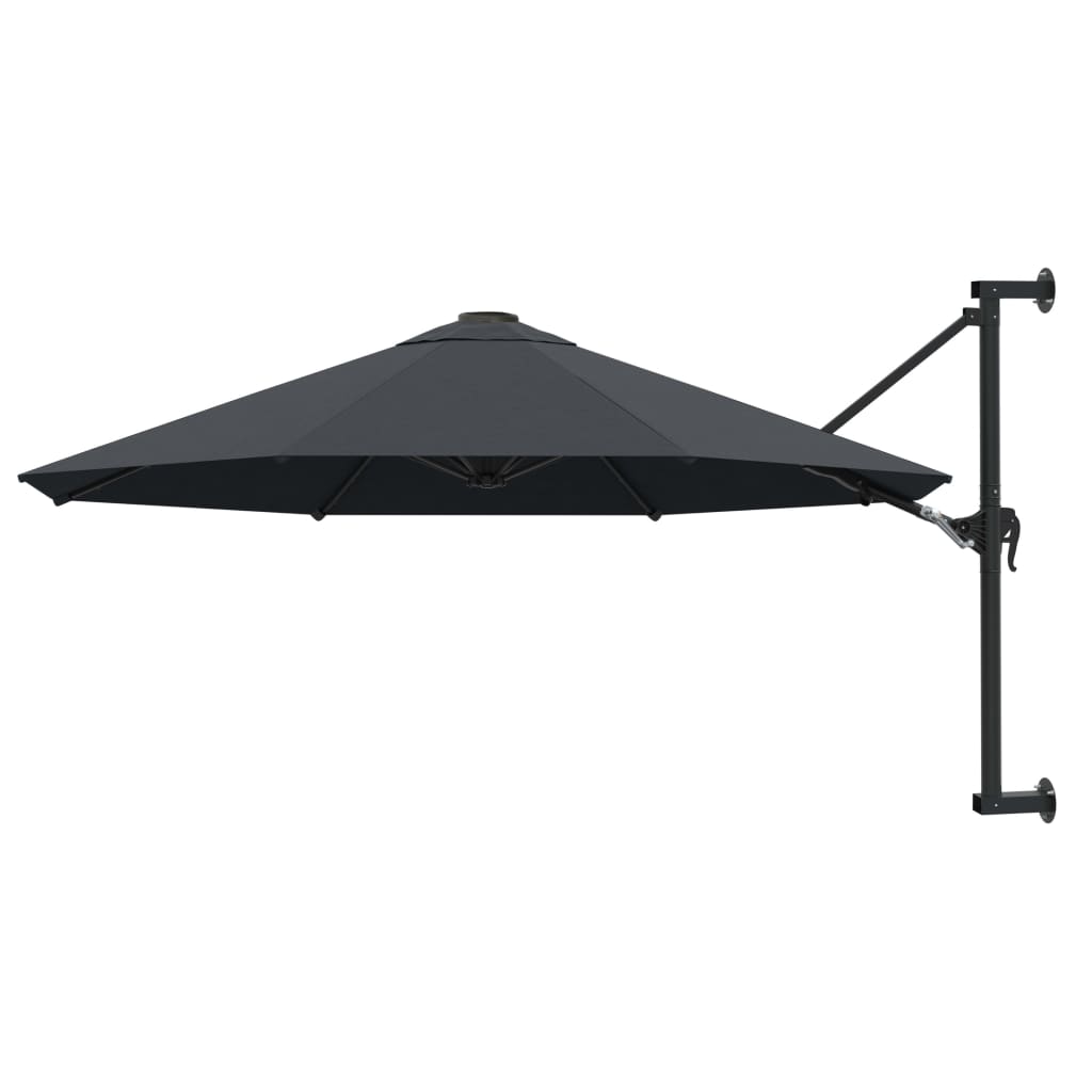 Wall-Mounted Garden Parasol with Metal Pole 300 cm Anthracite