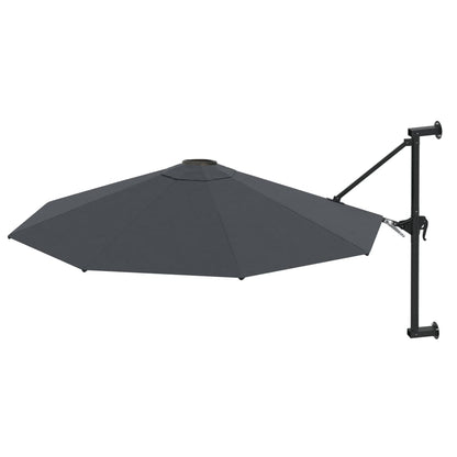 Wall-Mounted Garden Parasol with Metal Pole 300 cm Anthracite