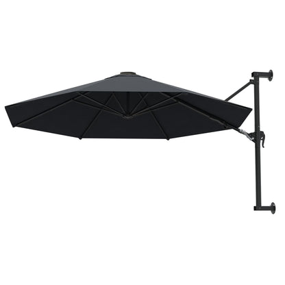 Wall-Mounted Garden Parasol with Metal Pole 300 cm Anthracite