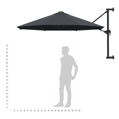 Wall-Mounted Garden Parasol with Metal Pole 300 cm Anthracite