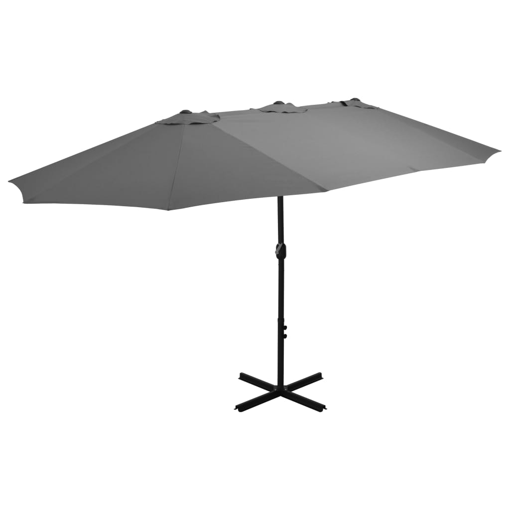 Garden Parasol with Aluminium Pole 460x270 cm Anthracite