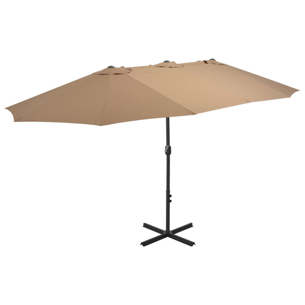 Garden Parasol with Aluminium Pole 460x270 cm Taupe