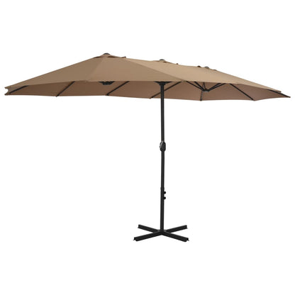 Garden Parasol with Aluminium Pole 460x270 cm Taupe