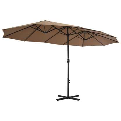 Garden Parasol with Aluminium Pole 460x270 cm Taupe