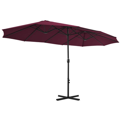 Garden Parasol with Aluminium Pole 460x270 cm Bordeaux Red