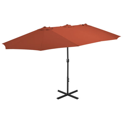 Garden Parasol with Aluminium Pole 460x270 cm Terracotta