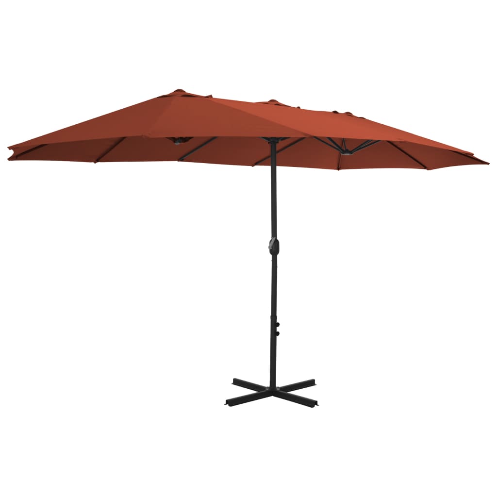 Garden Parasol with Aluminium Pole 460x270 cm Terracotta