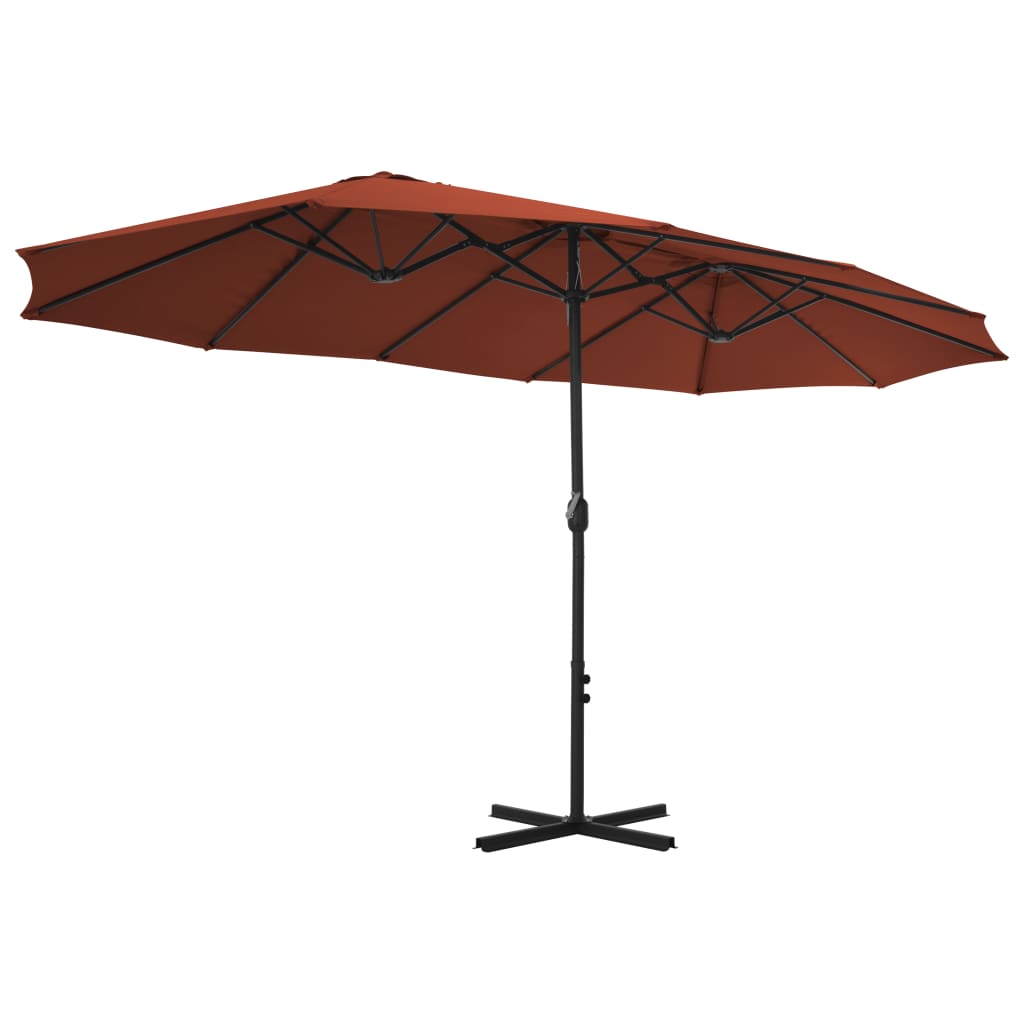 Garden Parasol with Aluminium Pole 460x270 cm Terracotta