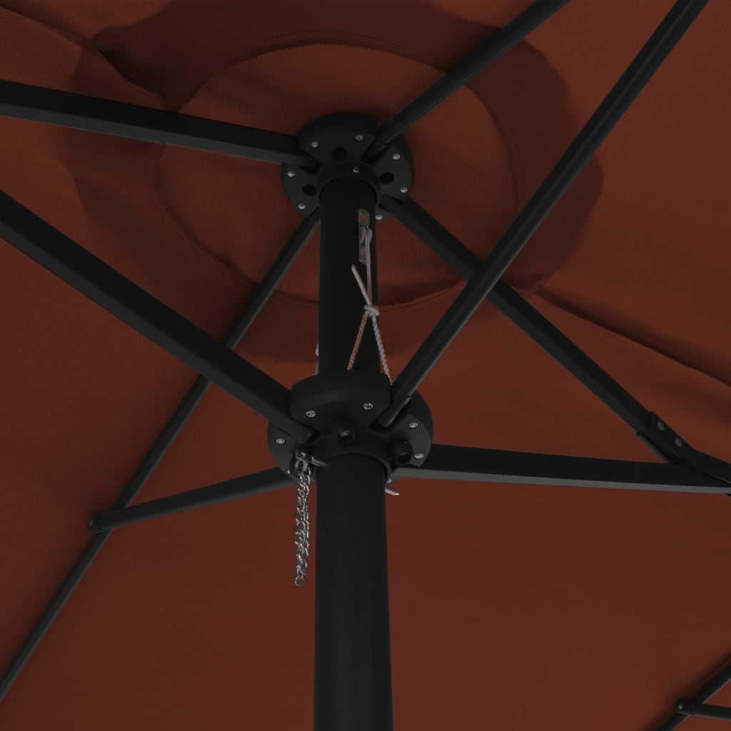 Garden Parasol with Aluminium Pole 460x270 cm Terracotta