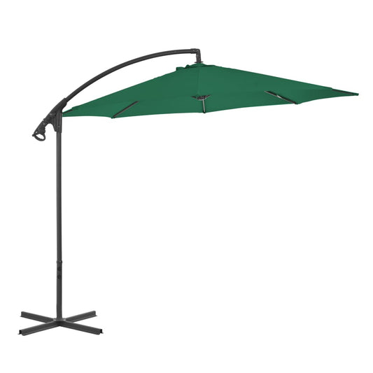 Cantilever Garden Parasol with Steel Pole 300 cm Green