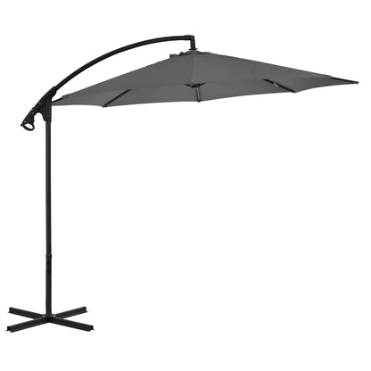 Cantilever Umbrella with Steel Pole 300 cm Anthracite