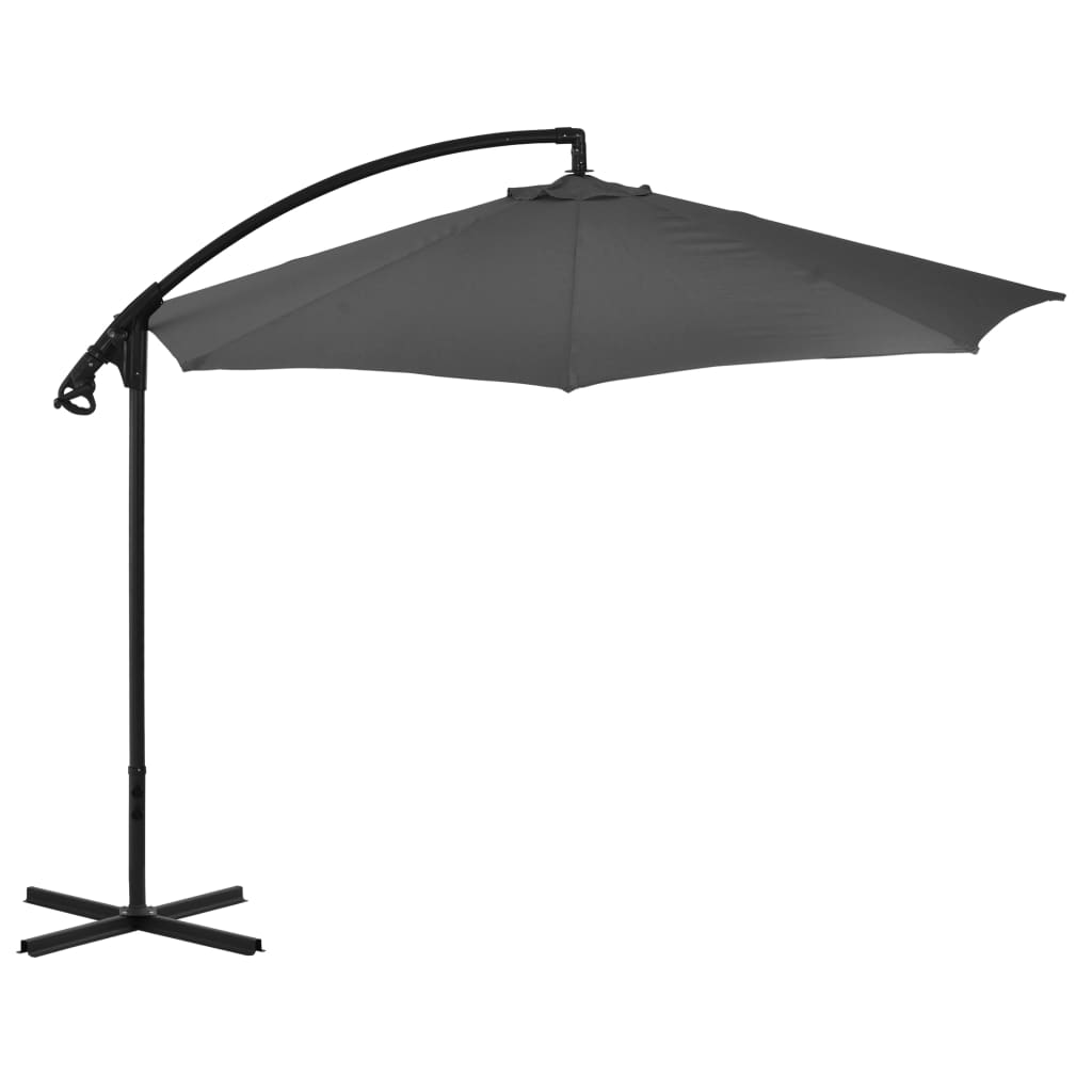 Cantilever Umbrella with Steel Pole 300 cm Anthracite