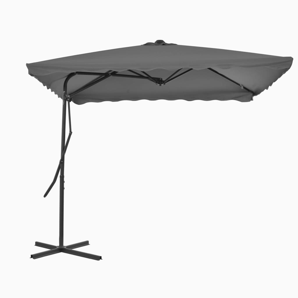 Garden Parasol with Steel Pole 250x250 cm Anthracite