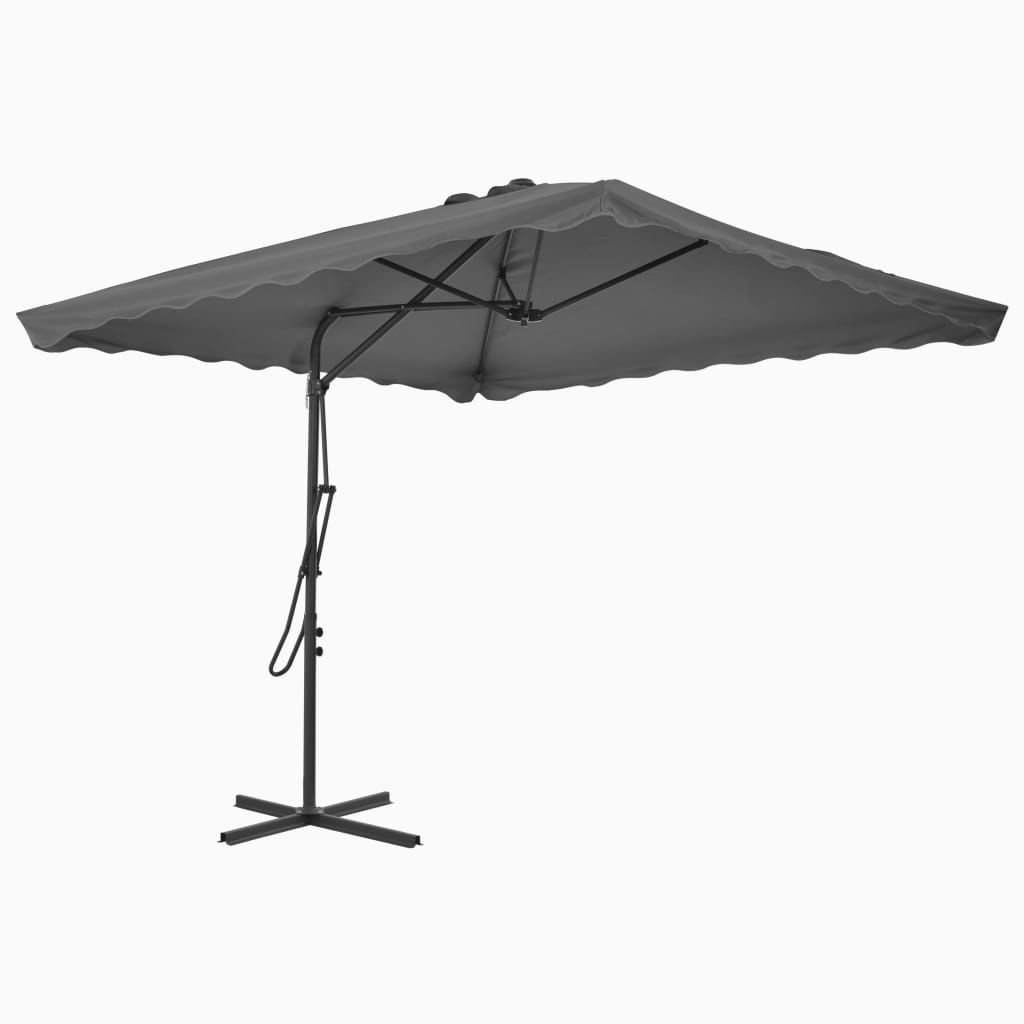 Garden Parasol with Steel Pole 250x250 cm Anthracite