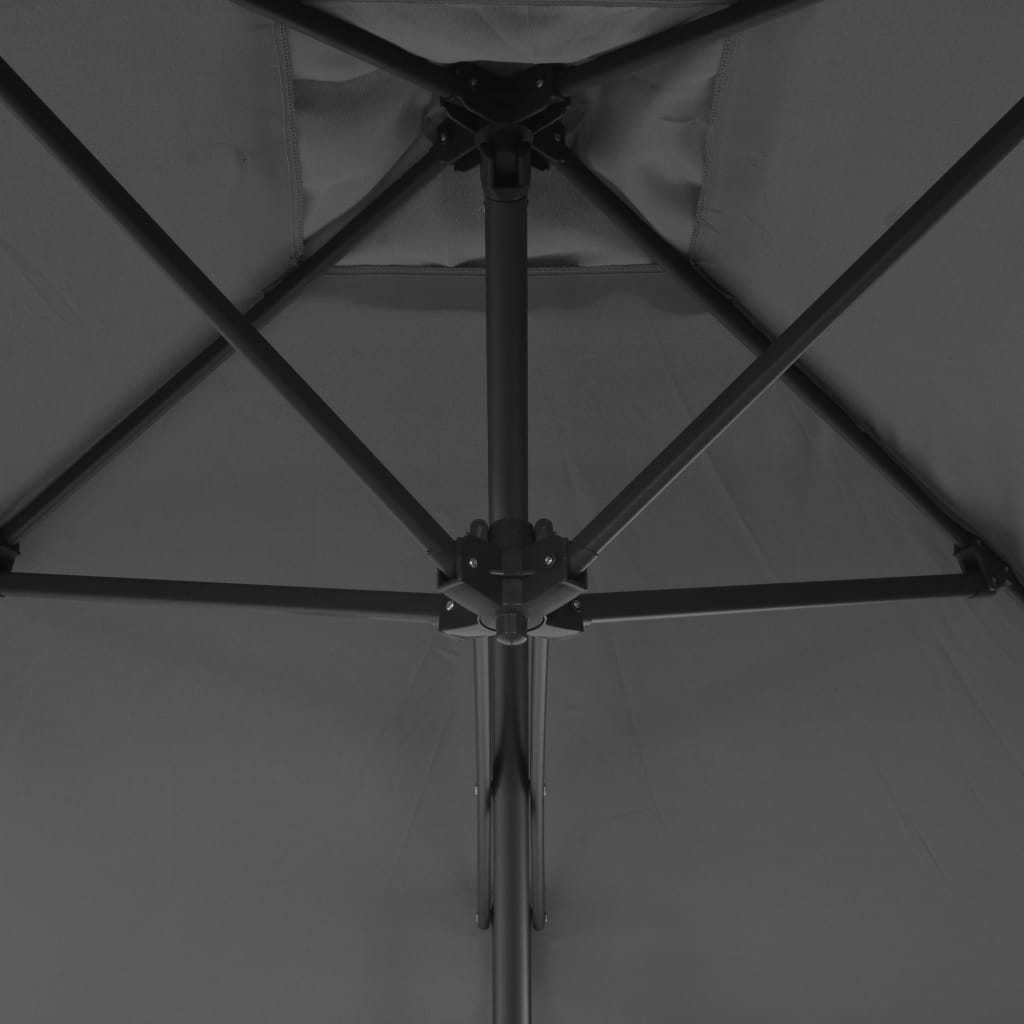 Garden Parasol with Steel Pole 250x250 cm Anthracite