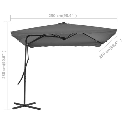 Garden Parasol with Steel Pole 250x250 cm Anthracite