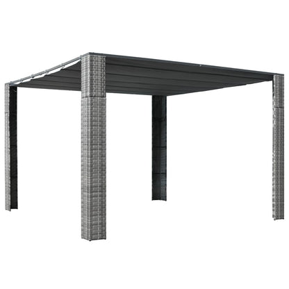 Gazebo with Roof Poly Rattan 300x300x200 cm Grey and Anthracite