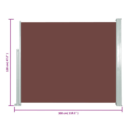 Retractable Side Awning 120 x 300 cm Brown