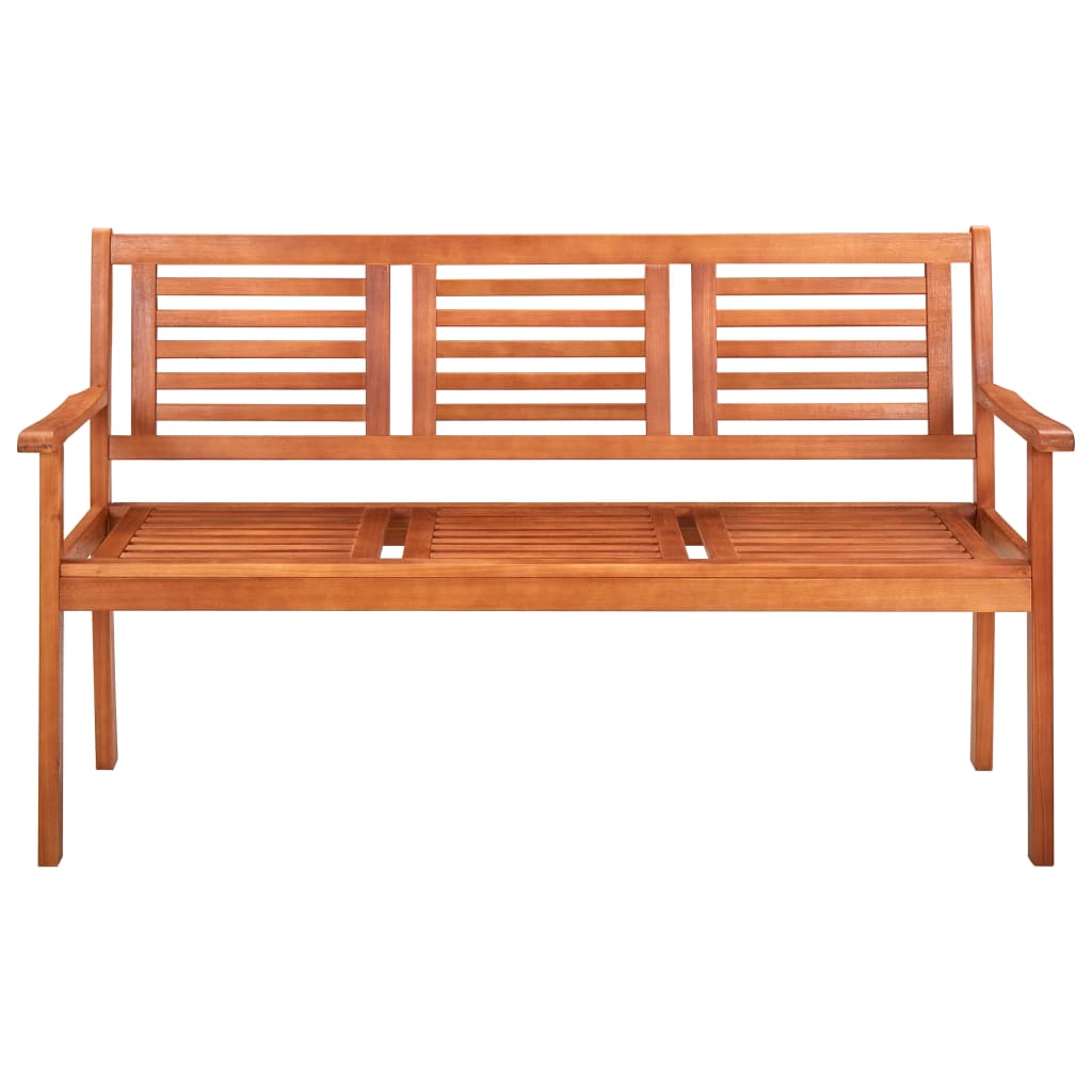 3-Seater Garden Bench 150 cm Solid Eucalyptus Wood