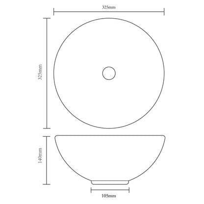 Bathroom Basin with Mixer Tap Ceramic Round White