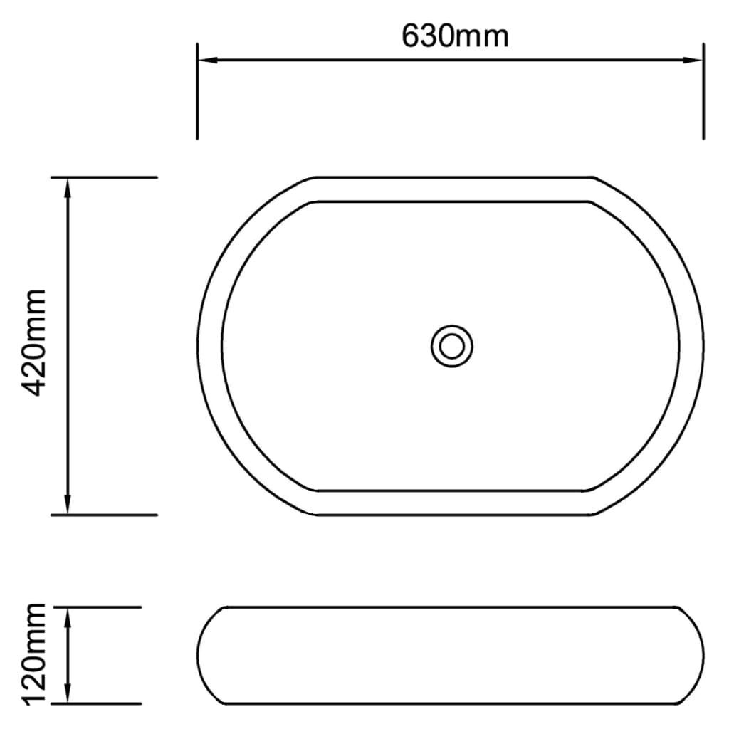 Bathroom Basin with Mixer Tap Ceramic Oval White