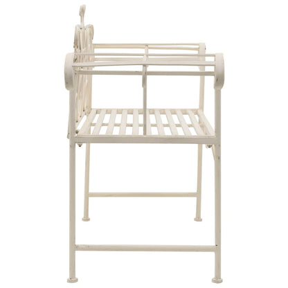 Garden Bench 132 cm Metal Antique White