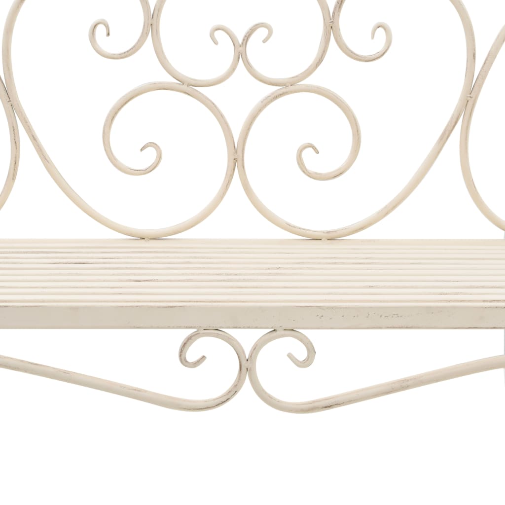 Garden Bench 132 cm Metal Antique White