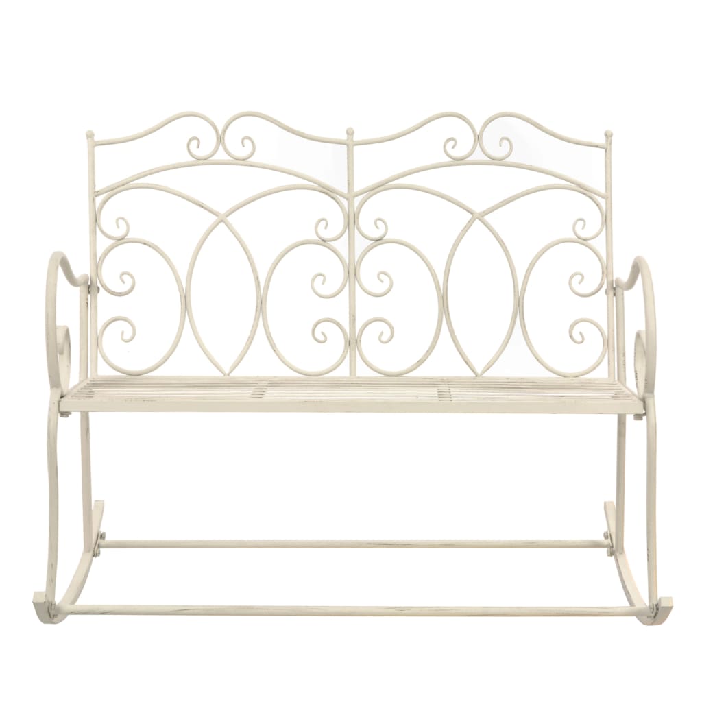 Garden Bench 104 cm Iron Antique White