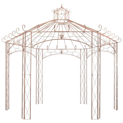 Garden Pavilion Antique Brown 4 m Iron