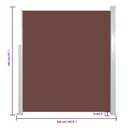 Retractable Side Awning 160 x 500 cm Brown