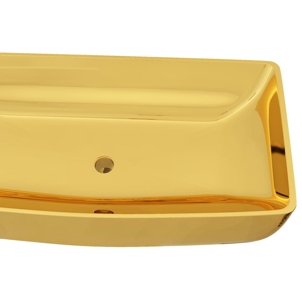 Wash Basin 71x38x13.5 cm Ceramic Gold