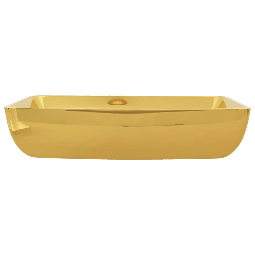 Wash Basin 71x38x13.5 cm Ceramic Gold