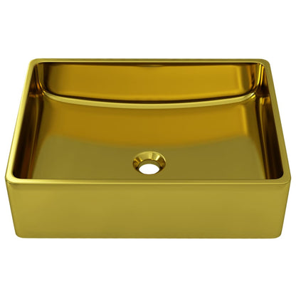 Wash Basin 41x30x12 cm Ceramic Gold