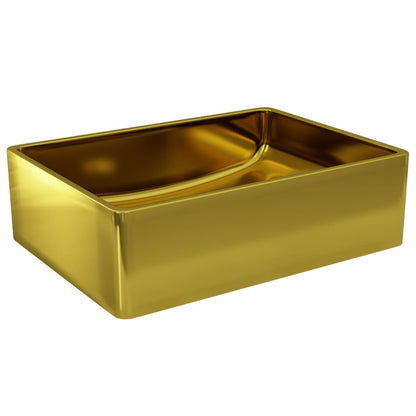 Wash Basin 41x30x12 cm Ceramic Gold